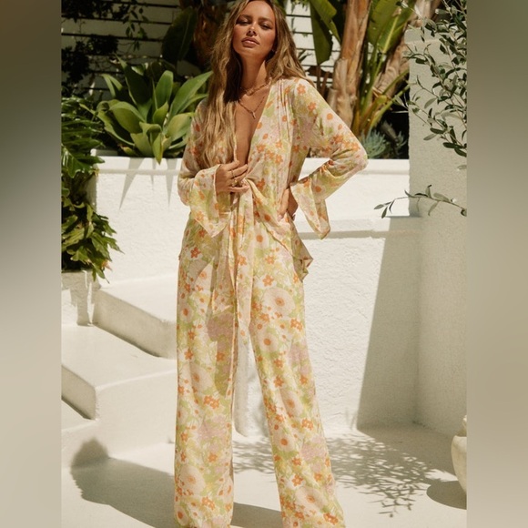 Miss Lola Floral Yellow Jumpsuit - Picture 4 of 11